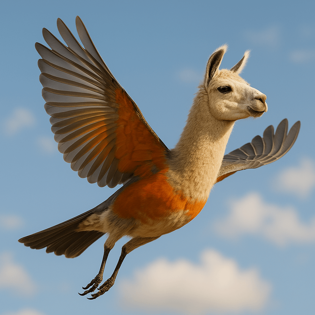 A document-devouring llama with Robyn wings that soars through your data.